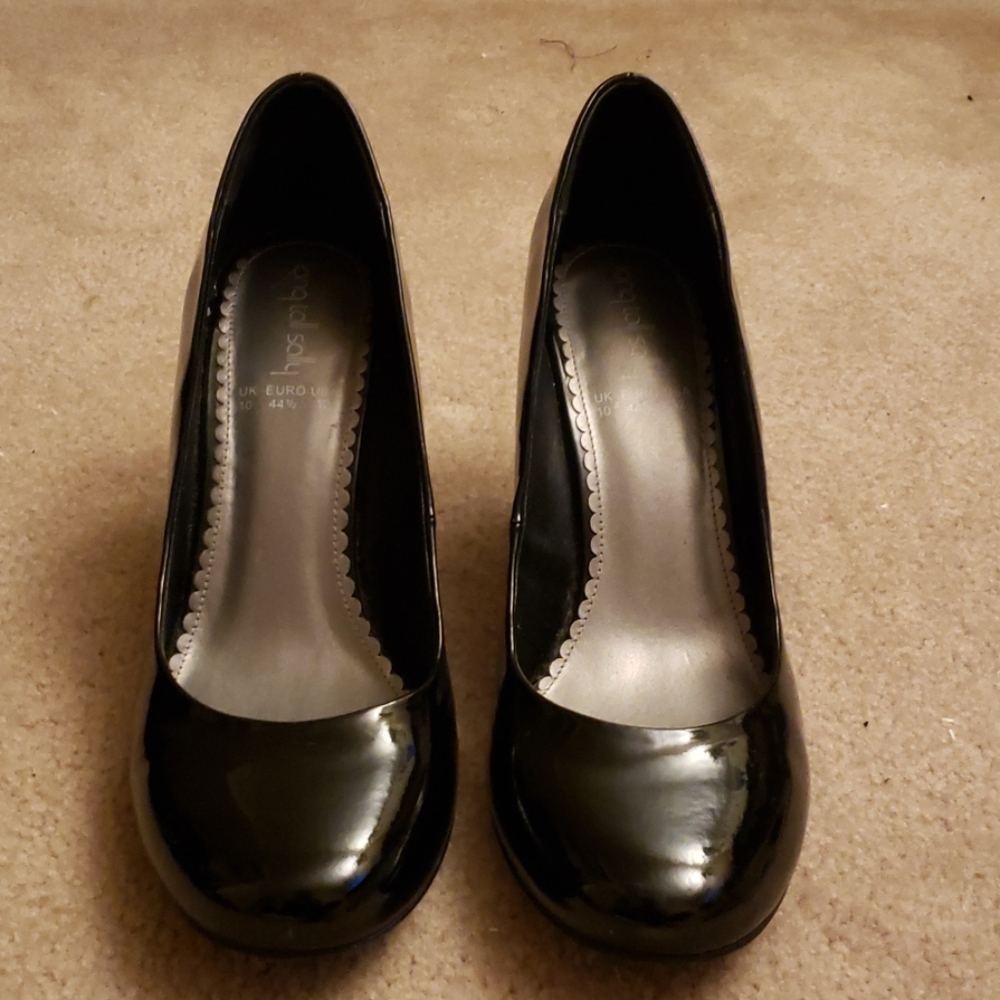 Black patent heels size 12
